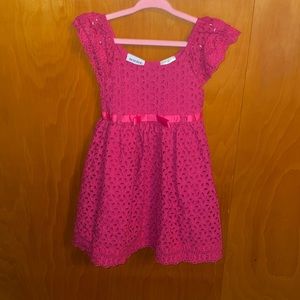 Blueberi Boulevard Fuscia Cotton Eyelet Dress